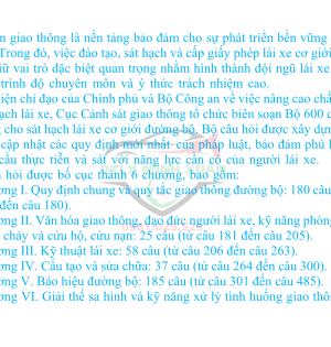 Cẩm nang 600 câu hỏi sát hạch lái xe