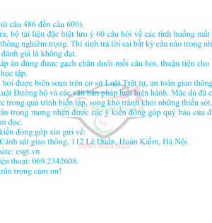 Cẩm nang 600 câu hỏi sát hạch lái xe